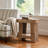 Rustic Solid Wood End Table, Rectangular Side Table with Storage Shelf-1647524691