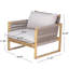 Fauteuil club d'extérieur en bois d'acacia de style côtier Olivette-130058908