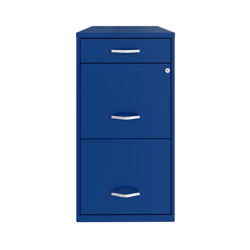 Maegan 3 Drawer Letter Width Vertical Home and Small Office Premiere File Cabinet with Pencil Drawer, Classic Blue