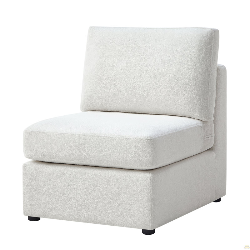 Chaise sans accoudoirs Chauncy - Ivoire, Polyester ivoire
