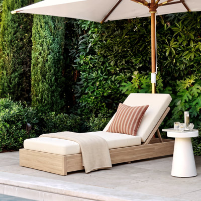Chaise longue d'extérieur inclinable en bois d'acacia Donnie
