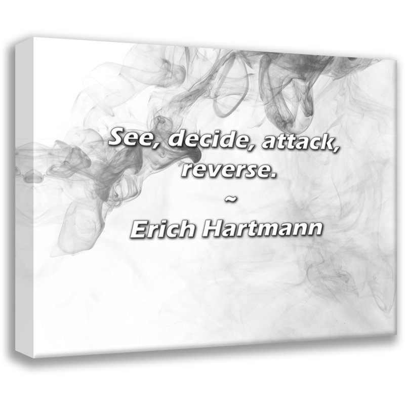 Erich Hartmann Quote: See, decide, attack, reverse.
