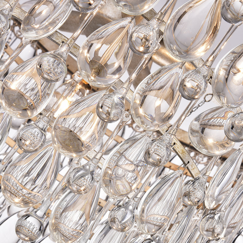 Lustre à 6 lumières unique / audacieux à niveaux avec ornements de cristal Camille