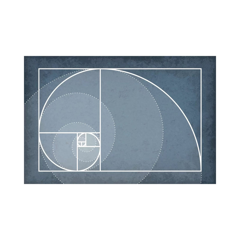 Fibonacci Sequence Spiral - Wrapped Canvas Print, 66.04 cm H x 45.72 cm W x 1.91 cm D