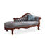 Chaise longue de style campagnard américain en chêne, cuir et tissu, pour chambre et salon