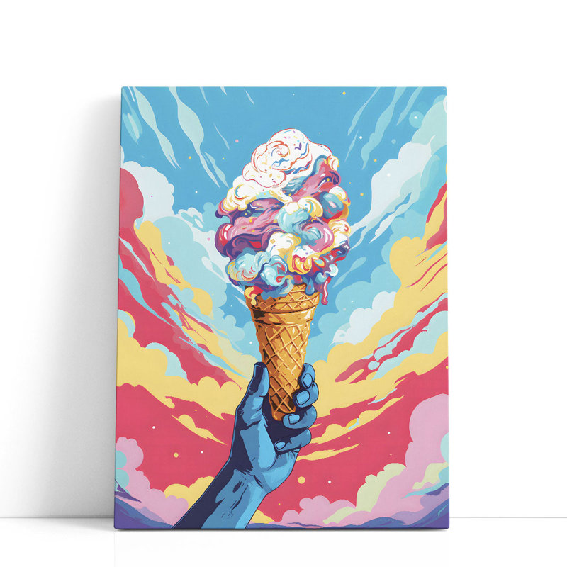 Ice Cream Pop Art - reproduction d'art sur toile, H 24 po x l 18 po