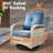 Soreli 2 - Person Outdoor Wicker Swivel Chairs with Side Table, All Weather High Back Rattan Chairs 2-Seater with Comfy Cushions-126017339