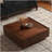 Square Walnut Coffee Table with Two Storage Drawers