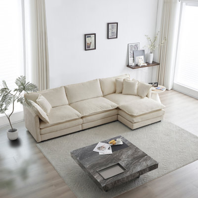 Canapé modulaire surdimensionné en L avec repose-pieds réversible Free Combination Comfy Upholstery