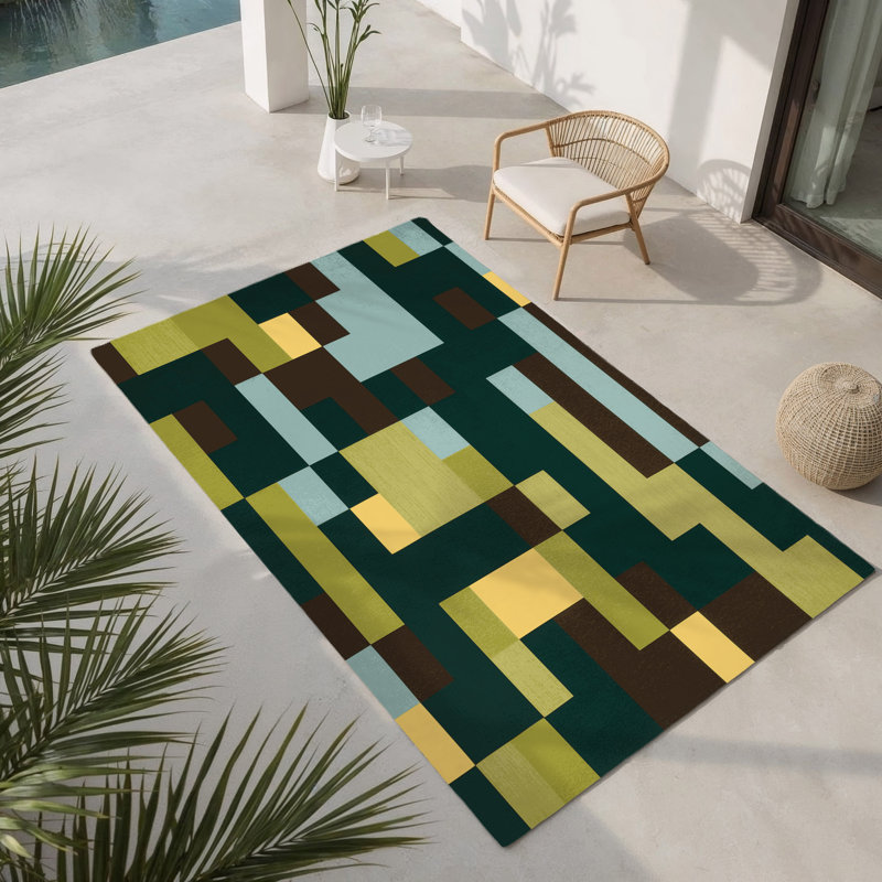 Tapis carré intérieur et extérieur Sediments, Rectangle 1 pi 6 po x 2 pi 6 po