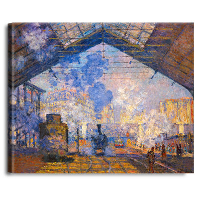 The Gare Saint-Lazare by Claude Monet The World Classic Art Reproductions, Giclee Canvas Prints Wall Art for Home Decor