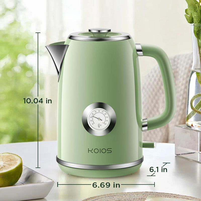 Chauffe-eau 1,8 L avec thermomètre, Vert