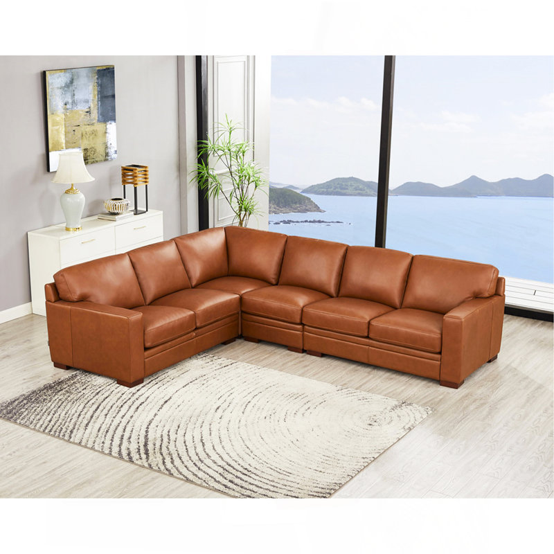 Leather L-Shaped Sectional