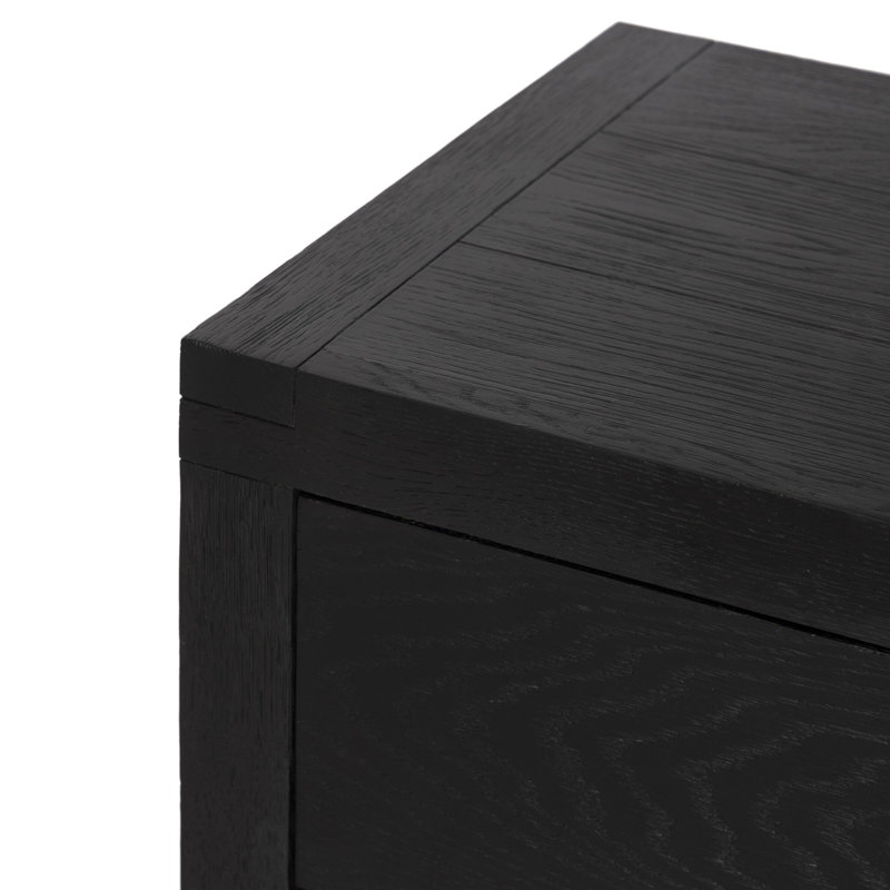 WARBY 1 - Drawer Solid Wood Nightstand, Black