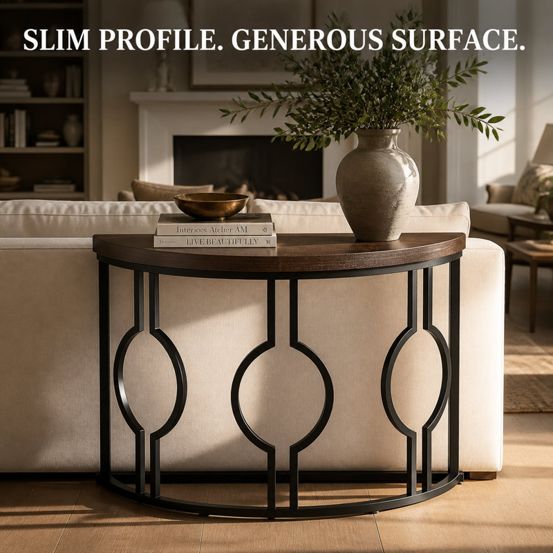 Adellyn 43.3 " W Console Table, Rustic Brown