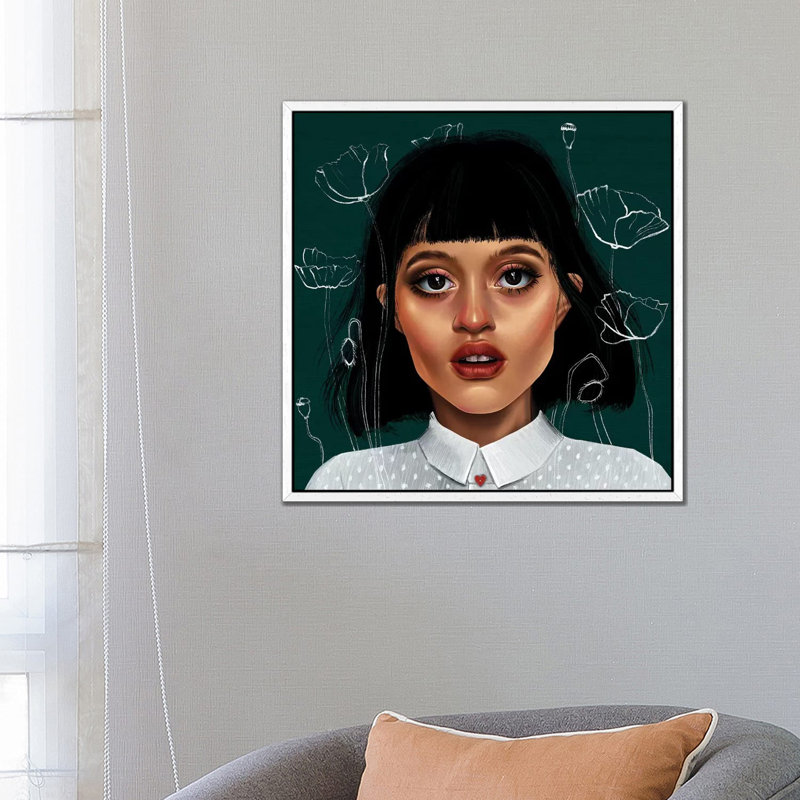 Poppy by Teodora Jelenic - Print on Canvas, White Framed, 66.04 cm H x 66.04 cm W