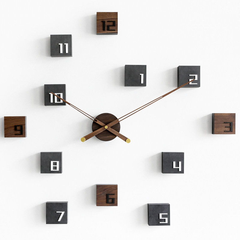 Oversized THE COMPLEX 82cm Silent Wall Clock, Black/Brown