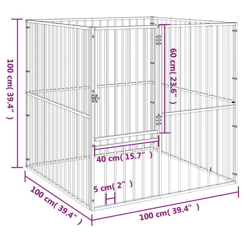 Ruma 100cm H Galvanised Steel Exercise Pen