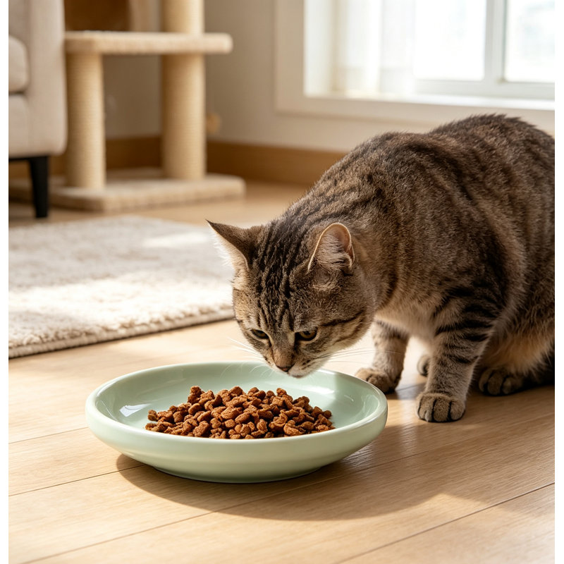 Ensemble de 3 gamelles larges et peu profondes en céramique pour chats, sans plomb et respectueuses des moustaches, pour l'alimentation et l'eau des animaux de compagnie.
