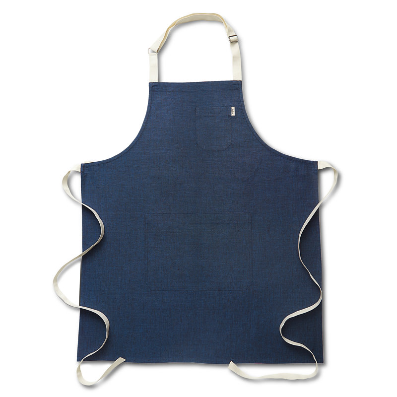 Linen Apron, Indigo / Ivory