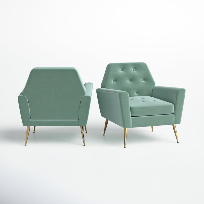 Fauteuil Thaddeus, Velours sauge