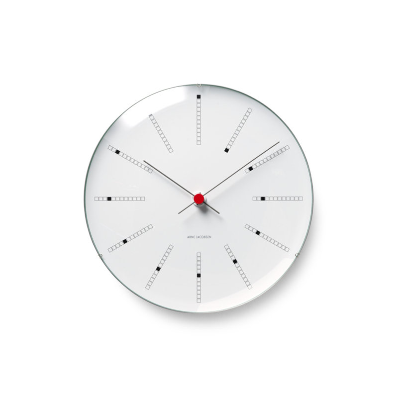 Horloge murale Bankers, Blanc/noir/rouge, Grand