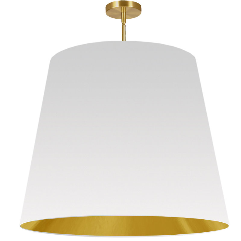 Oversized Drum 1 Light Drum Cylinder Pendant, White/Gold, 72" H x 32" W x 32" D