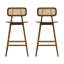 Tabouret de bar d'intérieur en bois, finition noyer, ensemble de 2-118737589