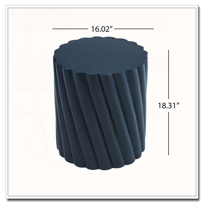 Modern Navy Blue Outdoor Table with Fluted Design