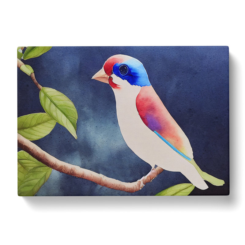 Grand Watercolour Bird - Wrapped Canvas, 40cm H x 60cm W x 3cm D