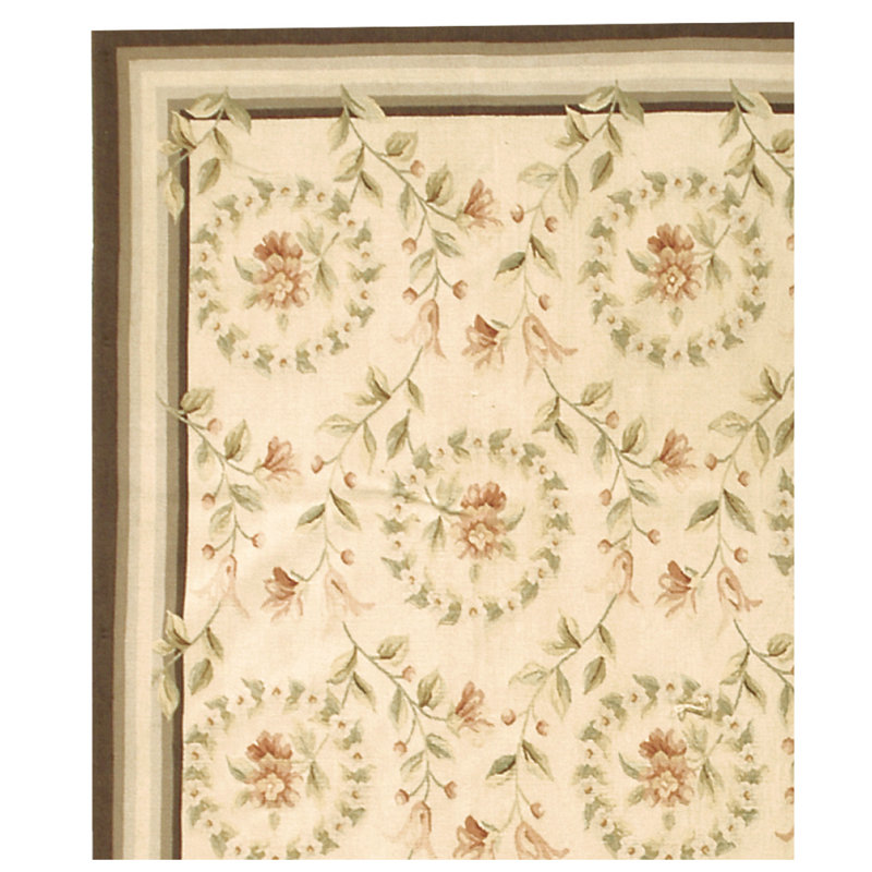 Oriental Hand-Knotted Rectangle 6' x 9' Wool Area Rug in Brown, Rectangle 10' x 14'