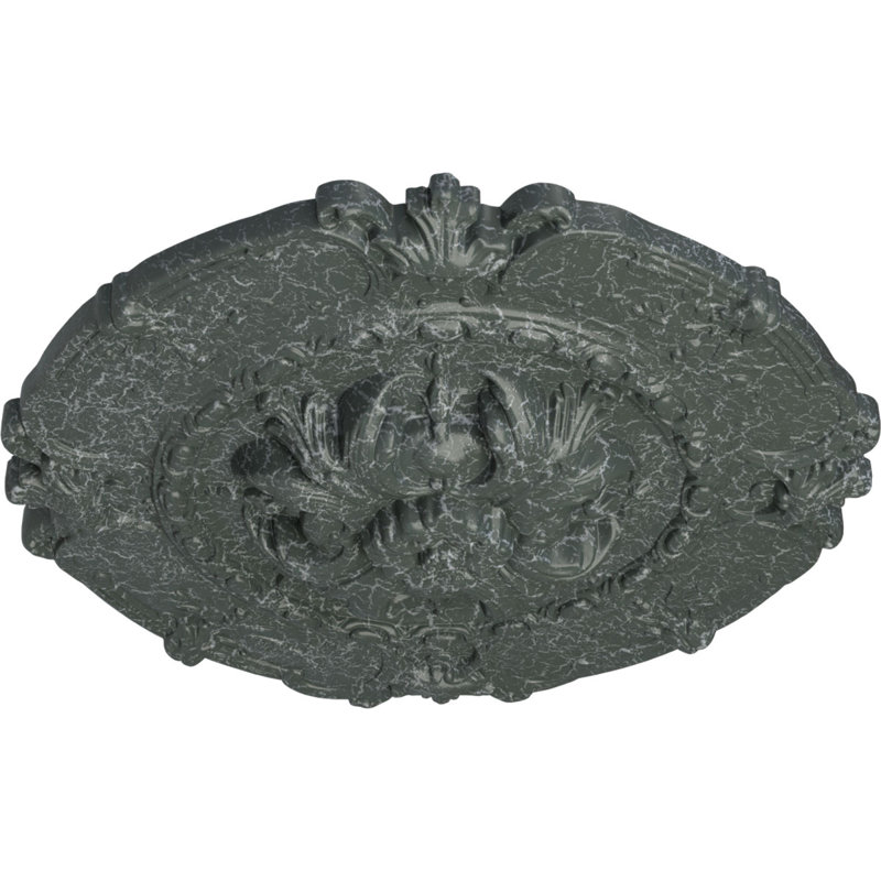 Médaillon de plafond Endurathane Southampton, DE 16 1/2 po x P 2 3/8 po, fini craquelé vert athénien peint à la main