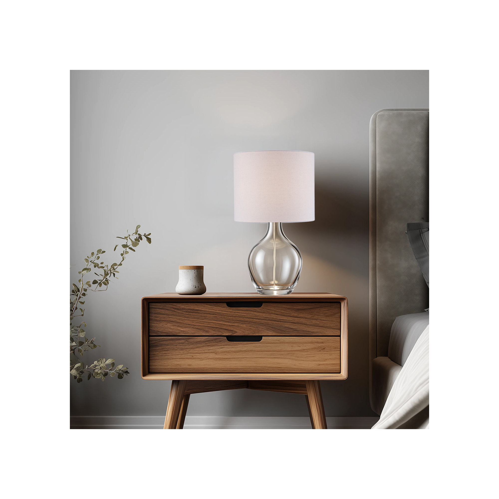 Dandelion 1 - Light Drum Bowl Table Lamp, 20.5"H x 12"W x 12"D