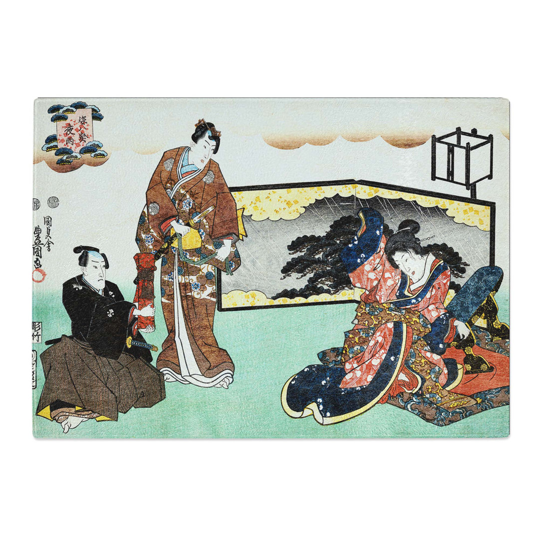 Tempered Glass Offerings by Utagawa Kunisada Chopping Board