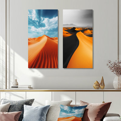 Désert du Sahara I - ensemble d'art mural marocain 2 pièces