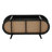 Arzate Solid Wood Oval Coffee Table with Rattan Shelf Single Coffee Table for Bedroom Small Space-937453786
