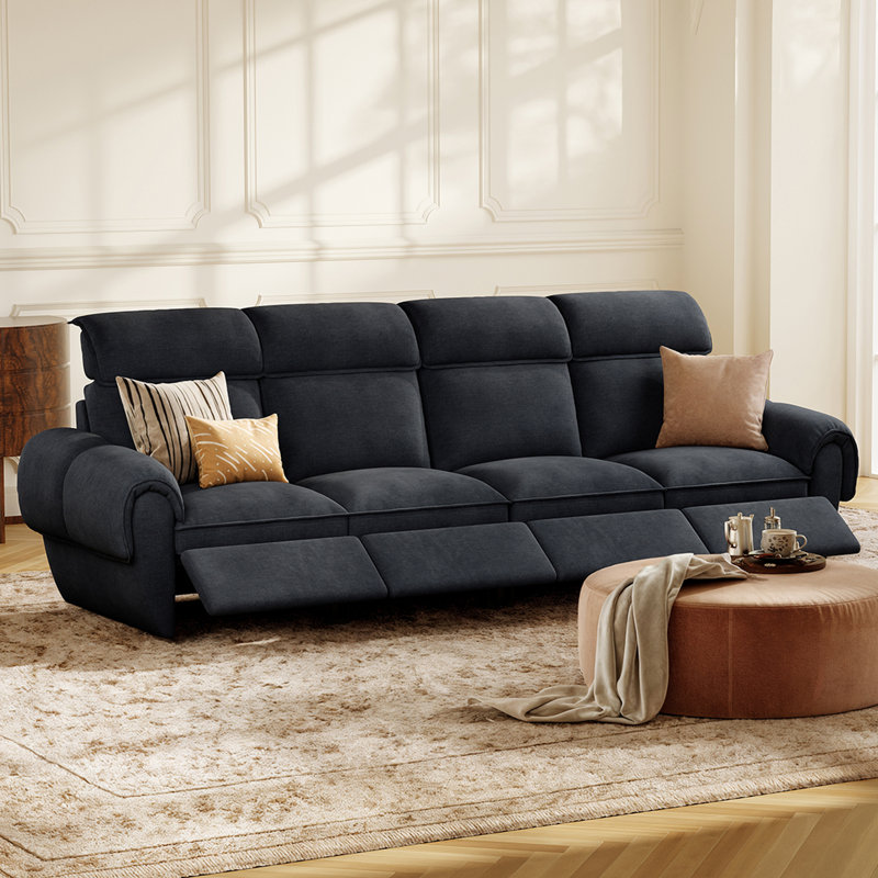 Canapé modulaire inclinable électrique 4 places, Gris foncé, 4 places avec 4 fauteuils inclinables