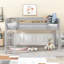 Lit mezzanine simple bas avec bois, gris. Et robuste. Pas de sommier tapissier. Facile à assembler, mobile et gris. Fabrication de +. Ressort requis. Rails de sécurité. Un processus simple. L 79,5 po x H 44,5 po 68,5 lb-665281926-665281927