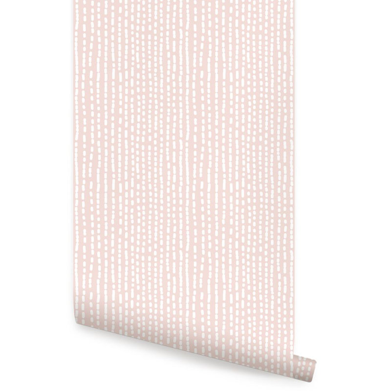 Panneau de papier peint auto-adhésif Eustace, L 2 pi x H 18 pi, Rose