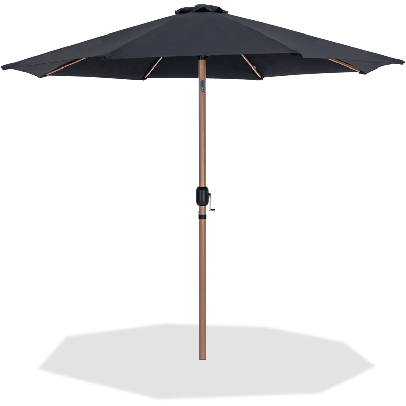 Parasols de patio en tissu Chavelle, Teck, Noir