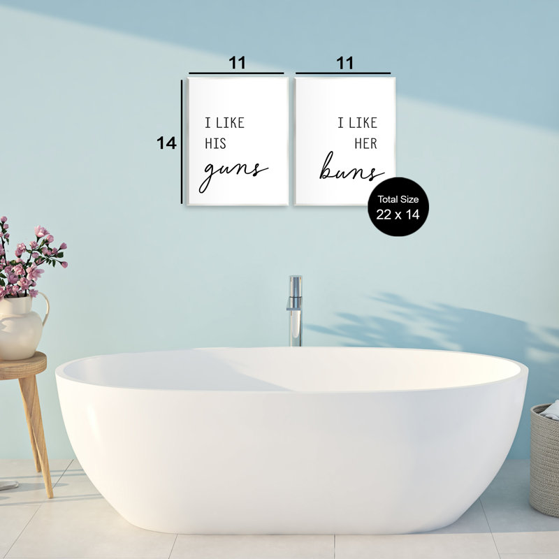 Like His Guns & Her Buns 2pc Wall Plaque Set, design by Lettered and Lined