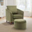 Upholstered Barrel Chair with Footstool-1488768572