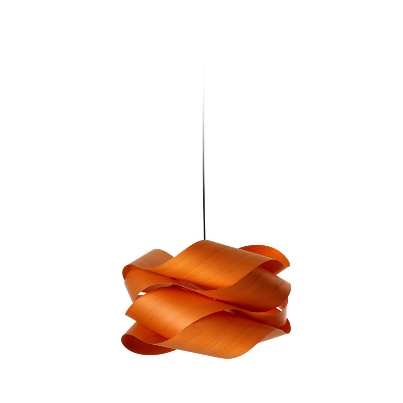 Link Suspension Pendant - Small - E26 Base - Orange Shade - Matte Black, Orange, Matte Black, 11" H x 18.1" W x 18.1" D