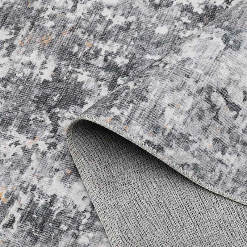 Modern Abstract Washable Area Rug – Soft, Non-Slip, Low Pile, Non-Shedding Floor Mat for Living Room, Bedroom, Office
