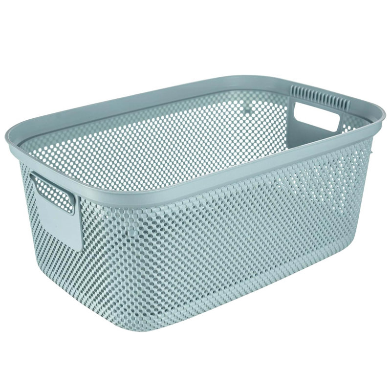 Laundry Basket with Side Handles & Air-Permeable, Blue