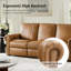 Canapé inclinable électrique en cuir véritable rembourré de duvet synthétique 86,25 po-1423949425