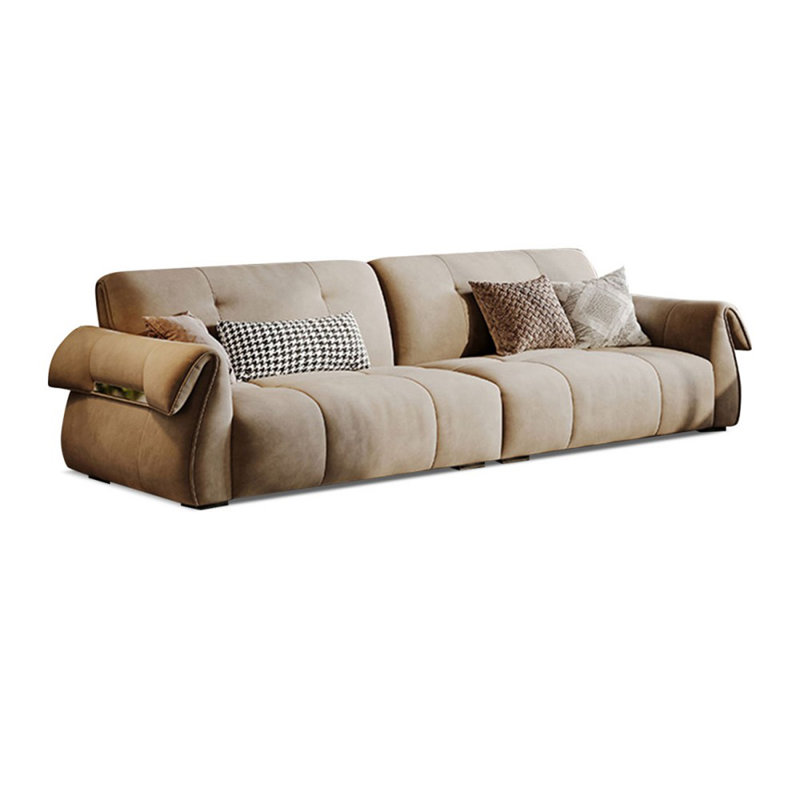 Canapé modulaire 100% polyester kaki, Kaki, 4, H 35,83 po x l 110,24 po x P 39,37 po