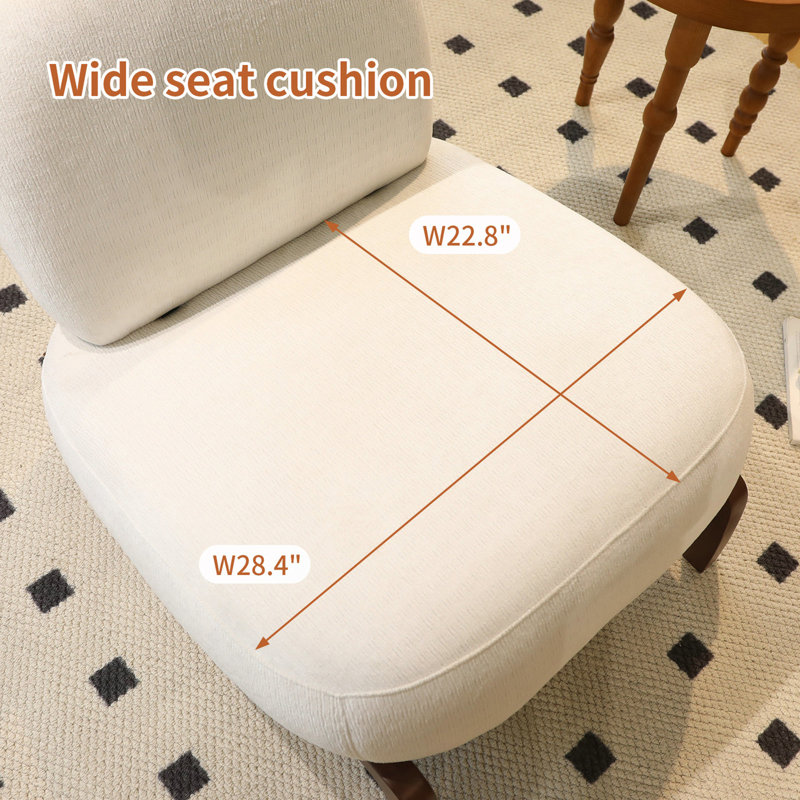 Chaise d'appoint rembourrée avec (ensemble de 2), White