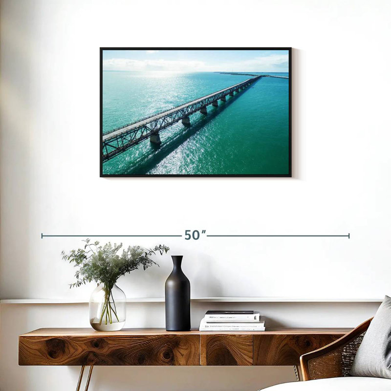 Pont des Florida Keys, 31 po x 21 po, Cadre flottant noir