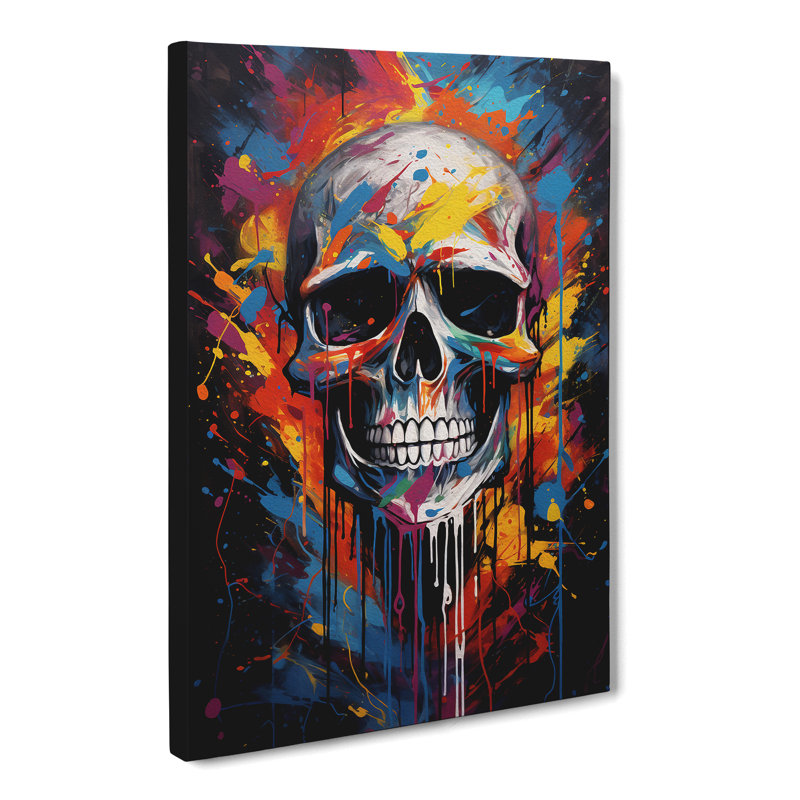Skull Abstract - Wrapped Canvas Print, 76cm H x 50cm W x 3cm D